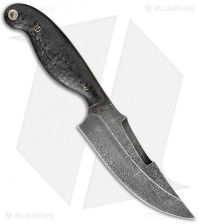Olamic Cutlery Baikal Fixed Blade Knife Carbon Fiber (4.75" Damascus) 2029 4 Olamic Cutlery Baikal Fixed Blade Knife Carbon Fiber (4.75" Damascus) 2029 - Image 2