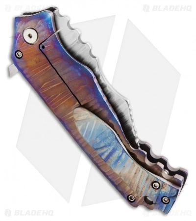 Phantom Steelworks One-Off XL Wharncliffe Flipper Knife (3.25" Damascus) 4 Phantom Steelworks One-Off XL Wharncliffe Flipper Knife (3.25" Damascus) - Image 2