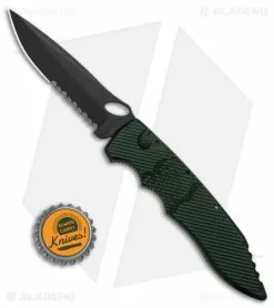 Piranha Mini Predator Tactical Automatic Knife Green (3.5" Black Serr) -Avokelavavat Sales Store piranha Mini Predator Green Tactical Serrated Automatic Knife 3in Black BHQ 142361 td size