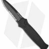 Piranha Bodyguard Automatic Knife Black Tactical (3.3" Black Serr) -Avokelavavat Sales Store piranha bodyguard black tactical serr bhq 0487 jr front