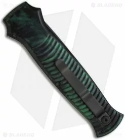 Piranha Bodyguard Automatic Knife Green Tactical (3.3" Black Serr) -Avokelavavat Sales Store piranha bodyguard green tactical back