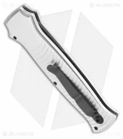 Piranha Bodyguard Automatic Knife Silver Tactical (3.3" Black Serr) -Avokelavavat Sales Store piranha bodyguard silver tactical serr side 1