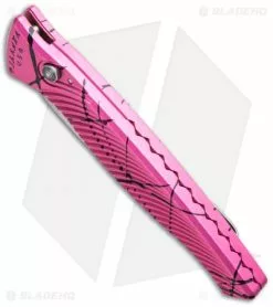 Piranha DNA Automatic Knife Pink Vein (3.25" Mirror Serr) -Avokelavavat Sales Store piranha dna mirror plain pink bottom cm