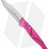 Piranha DNA Automatic Knife Pink Vein (3.25" Mirror Serr) 2 Piranha DNA Automatic Knife Pink Vein (3.25" Mirror Serr) -Avokelavavat Sales Store piranha dna mirror ser pink cm