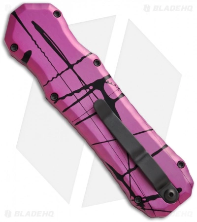Piranha Excalibur OTF Automatic Knife Pink Tactical (3.2" Black Serr) 4 Piranha Excalibur OTF Automatic Knife Pink Tactical (3.2" Black Serr) - Image 2