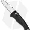 Piranha Fingerling Black Automatic Knife (2.5" Mirror Serr)