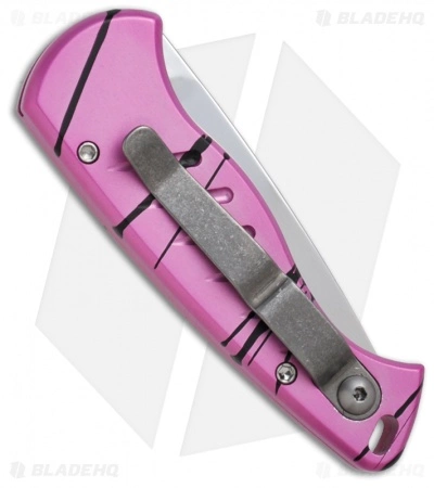 Piranha Fingerling Hot Pink Automatic Knife (2.5" Mirror Serr) 4 Piranha Fingerling Hot Pink Automatic Knife (2.5" Mirror Serr) - Image 2