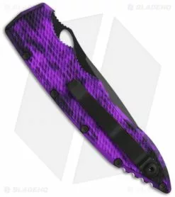 Piranha Mini Predator Plum Tactical Automatic Knife (3.5" Black Serr) -Avokelavavat Sales Store piranha m predator plum tactical back