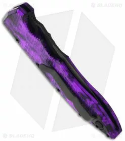 Piranha Mini Predator Plum Tactical Automatic Knife (3.5" Black Serr) -Avokelavavat Sales Store piranha m predator plum tactical side