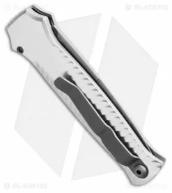 Piranha Mini-Guard Automatic Knife Silver (2.9" Stonewash Serr) -Avokelavavat Sales Store piranha miniguard silver bead plain side