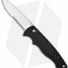 Piranha Black P-1 Pocket Automatic Knife (3.2" Mirror Serr)