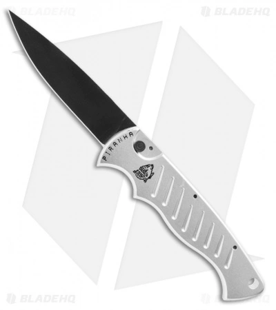 Piranha Pocket Automatic Knife Silver Tactical (3.2" Black) 3 Piranha Pocket Automatic Knife Silver Tactical (3.2" Black)