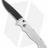 Piranha P1 Pocket Automatic Knife Silver Tactical (3.2" Black Serr) -Avokelavavat Sales Store piranha pocket silver tactical serrated