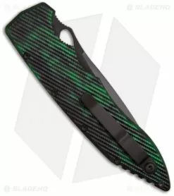 Piranha Predator Green Tactical Automatic Knife (4.1" Black Serr) 5 Piranha Predator Green Tactical Automatic Knife (4.1" Black Serr) -Avokelavavat Sales Store piranha predator green tactical back