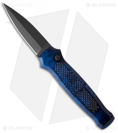Piranha Prowler Blue Tactical Automatic Knife (3.2" Black Plain) 3 Piranha Prowler Blue Tactical Automatic Knife (3.2" Black Plain)