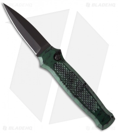 Piranha Prowler Green Tactical Automatic Knife (3.2" Black Plain) 3 Piranha Prowler Green Tactical Automatic Knife (3.2" Black Plain)