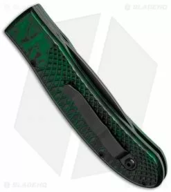 Piranha Toxin Automatic Knife Green (3.75" Black Serr) -Avokelavavat Sales Store piranha toxin green tactical ser side cm