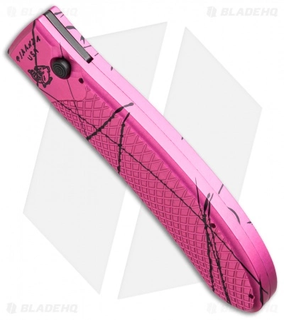 Piranha Toxin Automatic Knife Pink (3.75" Black Serr) 5 Piranha Toxin Automatic Knife Pink (3.75" Black Serr) - Image 3