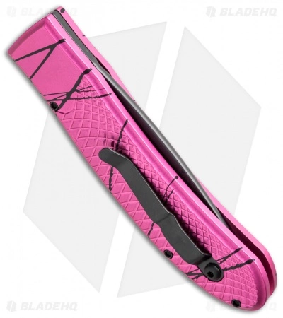 Piranha Toxin Automatic Knife Pink (3.75" Black Serr) 4 Piranha Toxin Automatic Knife Pink (3.75" Black Serr) - Image 2