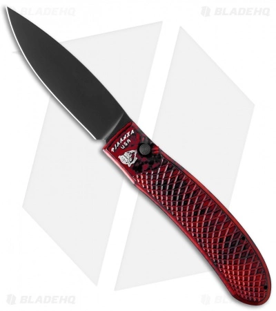Piranha Toxin Automatic Knife Red (3.75" Black) 3 Piranha Toxin Automatic Knife Red (3.75" Black)