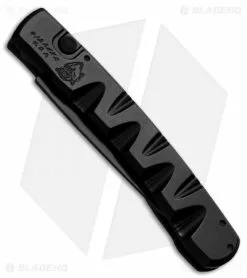 Piranha Virus Automatic Knife Black (3.25" Black) -Avokelavavat Sales Store piranha virus black tactical serrated side front