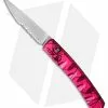 Piranha Virus Automatic Knife Pink (3.25" Mirror Serr)