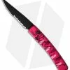 Piranha Virus Automatic Knife Pink Tactical (3.25" Black Serr) -Avokelavavat Sales Store piranha virus pink tactical serrated