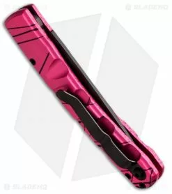 Piranha Virus Automatic Knife Pink Tactical (3.25" Black) -Avokelavavat Sales Store piranha virus pink tactical serrated side