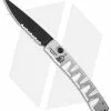 Piranha Virus Automatic Knife Silver Tactical (3.25" Black Serr)