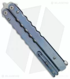 Pro-Tech Protech FlyFather Balisong Butterfly Knife Blue Fade W/ Clip (Stonewash) -Avokelavavat Sales Store pro tech usa ff4 flyfather light to dark blue side 2