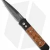 Pro-Tech Custom Godfather Automatic Knife W/ Black Ash Burl (4" Damascus) 906-D -Avokelavavat Sales Store protech 906 d godfather custom black ash burl wood