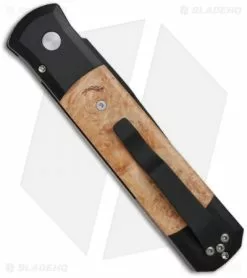 Pro-Tech Godfather Automatic Knife Black / Maple Burl (4" Black) 907 5 Pro-Tech Godfather Automatic Knife Black / Maple Burl (4" Black) 907 -Avokelavavat Sales Store protech 907 godfather maple burl inlay black back