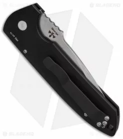 Pro-Tech Les George Rockeye Automatic Knife Black Knurled (3.375" Stonewash) -Avokelavavat Sales Store protech bk rockeye auto lg205 side