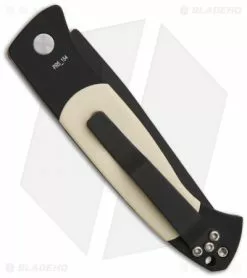 Pro-Tech Brend 2 Small Tuxedo Automatic Knife Ivory Micarta (2.9" Black) -Avokelavavat Sales Store protech brend auto 2 1252 tuxedo ivory micarta back