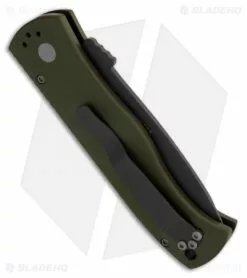 Pro-Tech Emerson Protech CQC-7 Auto Tanto Knife W/ Green Solid Handle (3.25" Plain) -Avokelavavat Sales Store protech emerson green e7t03grn side