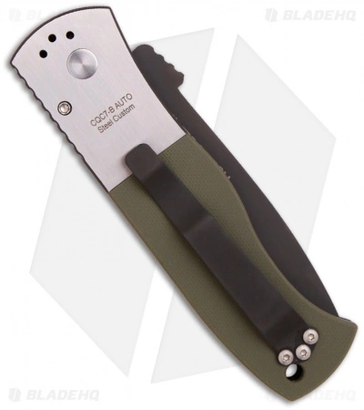 Pro-Tech Emerson Protech Custom Steel CQC-7 Automatic Knife W/ Green G-10 (3.25" Black) 4 Pro-Tech Emerson Protech Custom Steel CQC-7 Automatic Knife W/ Green G-10 (3.25" Black) - Image 2
