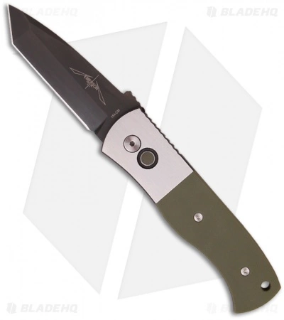 Pro-Tech Emerson Protech Custom Steel CQC-7 Automatic Knife W/ Green G-10 (3.25" Black) 3 Pro-Tech Emerson Protech Custom Steel CQC-7 Automatic Knife W/ Green G-10 (3.25" Black)