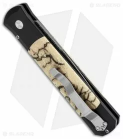 Pro-Tech Godfather Automatic Knife Black W/ Tiger Coral (4" Damascus) 965-D -Avokelavavat Sales Store protech godfather 965 d tiger croal dama side