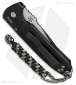 Pro-Tech Les George Rockeye Skull Automatic Knife Knurling (3.375" Black) LG161 -Avokelavavat Sales Store protech lg161 rockeye auto black dlc skull side