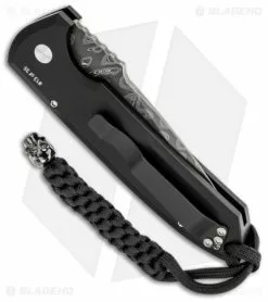 Pro-Tech Les George Rockeye Skull Automatic Knife (3.375" Damascus) -Avokelavavat Sales Store protech rockeye auto lg 162 d black dam side