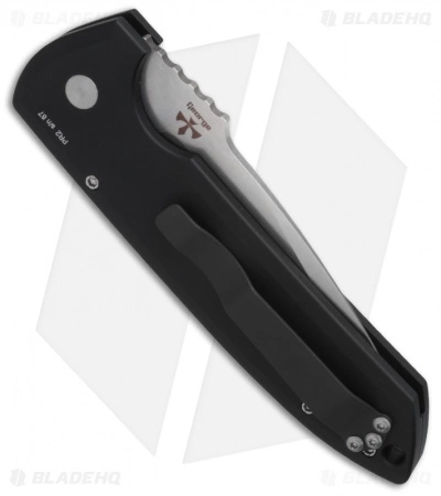 Pro-Tech Les George Rockeye Automatic Knife Knurled (3.375" Stonewash Serr) 4 Pro-Tech Les George Rockeye Automatic Knife Knurled (3.375" Stonewash Serr) - Image 2