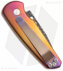 Pro-Tech Protech Custom Titanium Runt 2 Automatic Knife (1.9" Damascus) 5 Pro-Tech Protech Custom Titanium Runt 2 Automatic Knife (1.9" Damascus) -Avokelavavat Sales Store protech runt2 custom titanium back