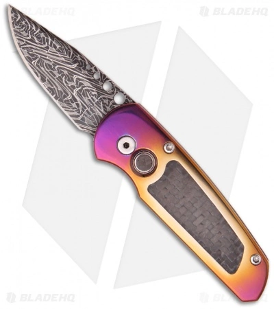 Pro-Tech Protech Custom Titanium Runt 2 Automatic Knife (1.9" Damascus) 3 Pro-Tech Protech Custom Titanium Runt 2 Automatic Knife (1.9" Damascus)