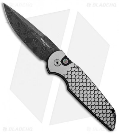 Pro-Tech TR-3 Fish Scale Custom Tactical Response Automatic (3.5" Damascus) 3 Pro-Tech TR-3 Fish Scale Custom Tactical Response Automatic (3.5" Damascus)