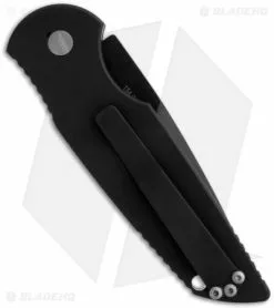 Pro-Tech Tactical Response TR-3 Automatic Knife W/Grooves (3.5" Black) BT 6 Pro-Tech Tactical Response TR-3 Automatic Knife W/Grooves (3.5" Black) BT -Avokelavavat Sales Store protech tr 3bt tactical response III black plain back