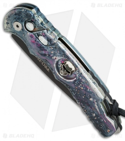 Pro-Tech TR-4 Skull Automatic Knife Gray/Magenta Splash (4" Black) 4 Pro-Tech TR-4 Skull Automatic Knife Gray/Magenta Splash (4" Black) - Image 2