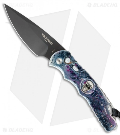 Pro-Tech TR-4 Skull Automatic Knife Gray/Magenta Splash (4" Black) 3 Pro-Tech TR-4 Skull Automatic Knife Gray/Magenta Splash (4" Black)