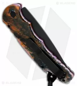 Pro-Tech TR-4 Skull Automatic Knife Lava Splash (4" Black) TR-4.64 -Avokelavavat Sales Store protech tr4 64 skull splash lawva anodized sterling black side jm