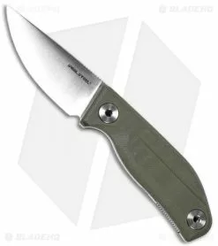 Real Steel Knives Real Steel CVX-80 Fixed Blade Knife OD Green G-10 (3" Satin)