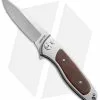 Rod Olson Custom M9 Titanium Button Lock Flipper Knife Brown Micarta (3" Satin)